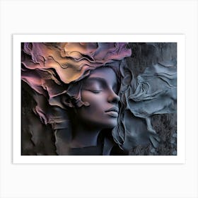 3d Effect Dark Color 4 Art Print