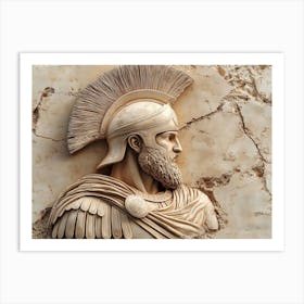 3d Ancient Sparta Greek Warrior Art Print