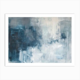 Abstract In Blue And White 5 Art Print