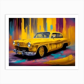 Yellow Car Painting 2 Art Print