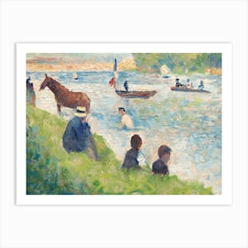 Horse And Boats, Georges Seurat Art Print