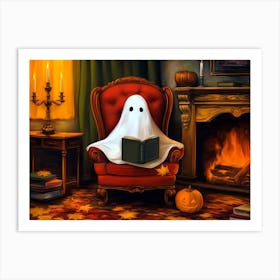 Ghost Reading A Book 3 Art Print