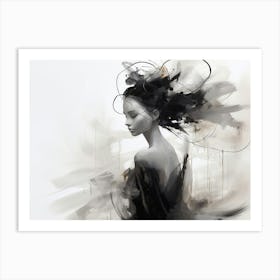 Ephemeral Beauty Abstract Black And White 5 Art Print