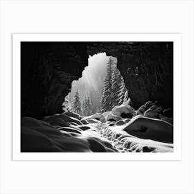 Monochrome Photograph Capturing The Stark Contrast Between Hyper White Textures Such As Freshly Fal Art Print