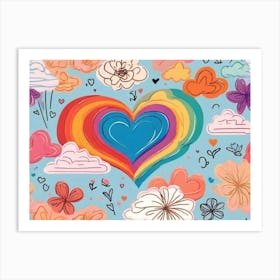 Rainbow Heart 5 Art Print