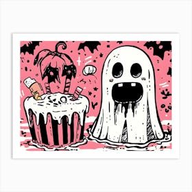 Ghost And Cupcake Art Print