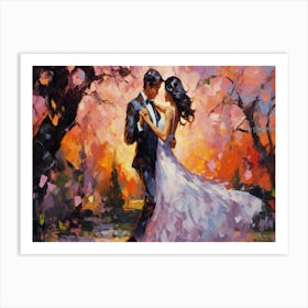 Couple Dancing In The Park Art Print