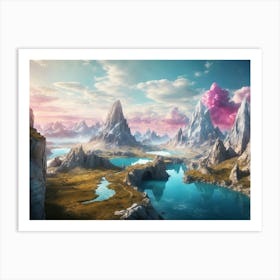 Majestic Fantasy World Open Map Elven Lands (1) Art Print