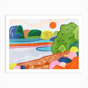 Pastel Sunset Over the Valley Art Print