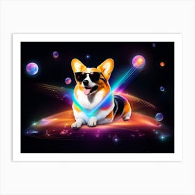 Corgi In Sunglasses 18 Art Print