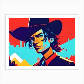 Cowboy In Hat 1 Art Print