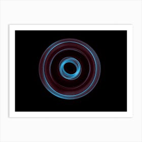 Glowing Abstract Curved Blue And Red Lines 11 Art Print