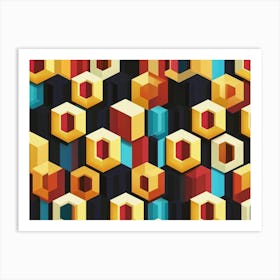 Abstract Colorful Geometric Pattern 1 Art Print