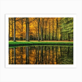 Serene Autumn Reflections 17 Art Print