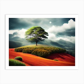 Lone Tree On A Hill Art Print