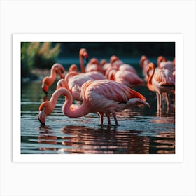 Flamingos Art Print