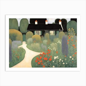 Gustav Klimt Cottage In The Garden Art Print