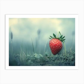 Strawberry In The Field Art Print