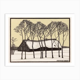 Farm In The Snow, Julie De Graag Art Print