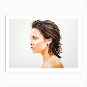 Side Profile Of Beautiful Woman Oil Painting 33 Art Print