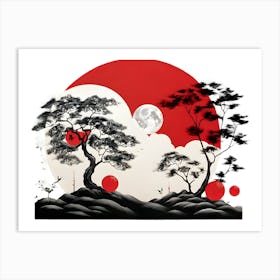 Asian Landscape Painting Art Print