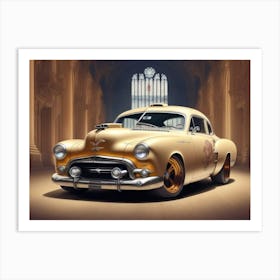 Gold Vintage Car Classic 1 Art Print