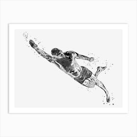 Male Swimmer Diving in Water 1 Art Print