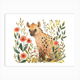 Little Floral Hyena 3 Art Print