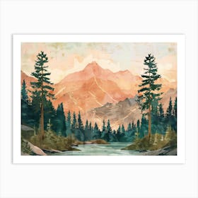 Vintage Landscape Illustration 4 Art Print