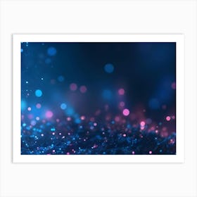 Abstract Blue And Pink Bokeh Lights Background With Glowing Particles, Creating A Magical And Dreamlike Atmosphere Art Print