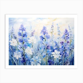 Blue And White Flowers Art Print