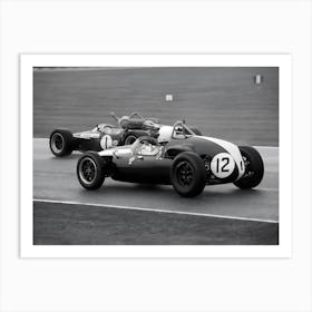 Two Racing Cars On A Track Art Print