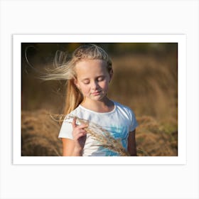 Little Girl In The Field 1 Art Print