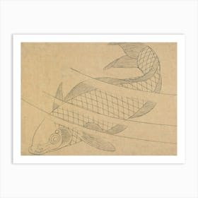 Hokusai Ukiyo-e Koi Fish Art Print