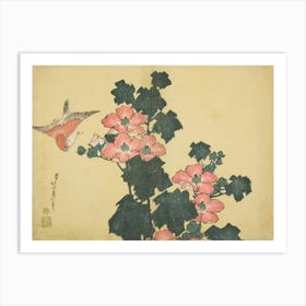 Hibiscus And Sparrow, Katsushika Hokusai 1 Art Print