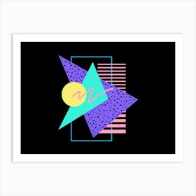 Memphis Pattern Retro Synthwave 80s Art Art Print