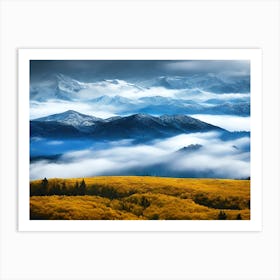 Clouds Over The Mountains Art Print