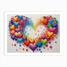 Rainbow Hearts 12 Art Print