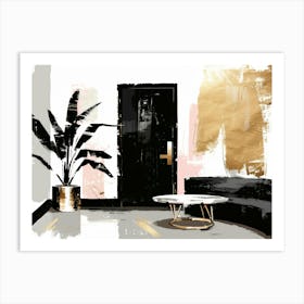 Black And Gold Living Room 2 Art Print