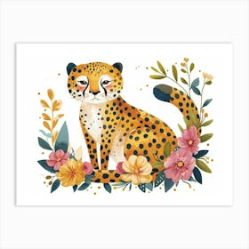 Little Floral Cheetah 4 Art Print