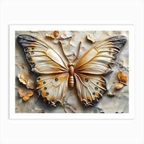 Beautiful Butterfly 3d Relief Art Print