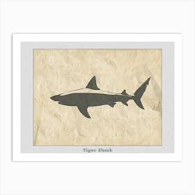 Tiger Shark Grey Silhouette 4 Poster Art Print