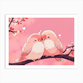 Two Birds On A Branch 11 Art Print