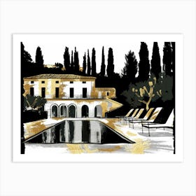 Pool At The Villa Art Print