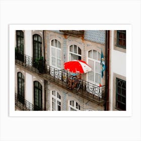 The Balcony Life In Summer Porto Portugal Art Print