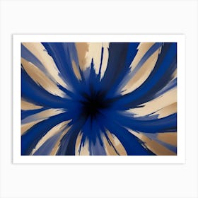 Abstract Image Of A Swirling, Blue And Beige Pattern, Creating A Vortex Or A Tunnel Effect Art Print