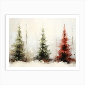 Three Christmas Trees 1 Art Print