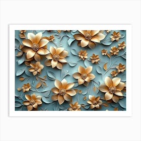 Paper Flowers Wallpaper 1 Art Print