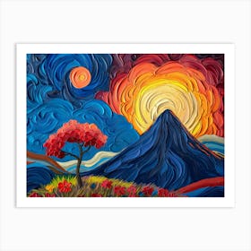 Sunset In The Mountains 86 Art Print