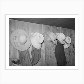 Farmers Hats Seen In The House Of George Hutton, Homesteader At Pie Town, New Mexico By Russell Lee Art Print